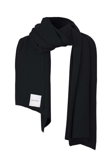 SALANIDA Merino Wool Scarf in Black | VIA