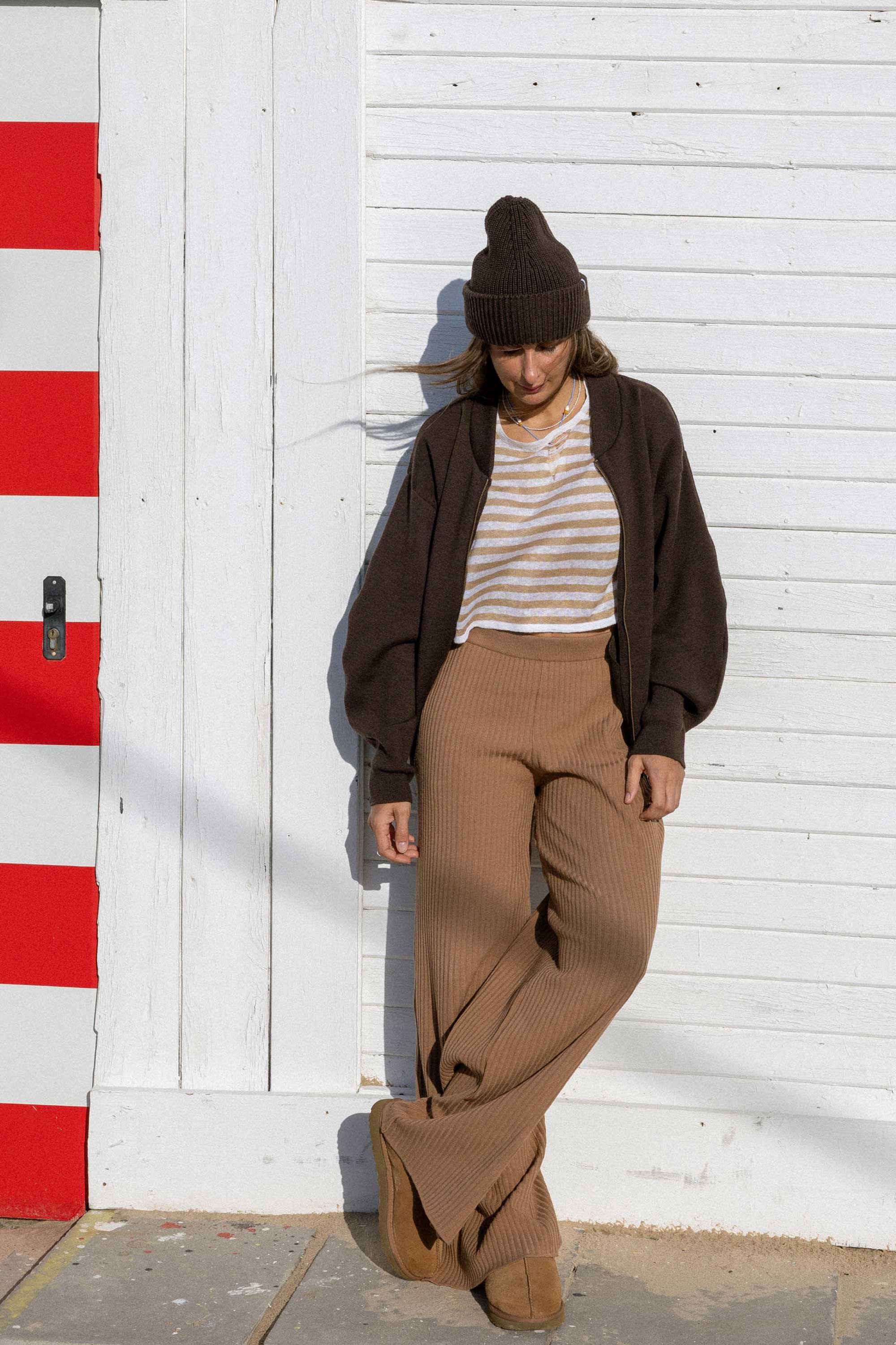 Vera Ribbed Pants Caramel