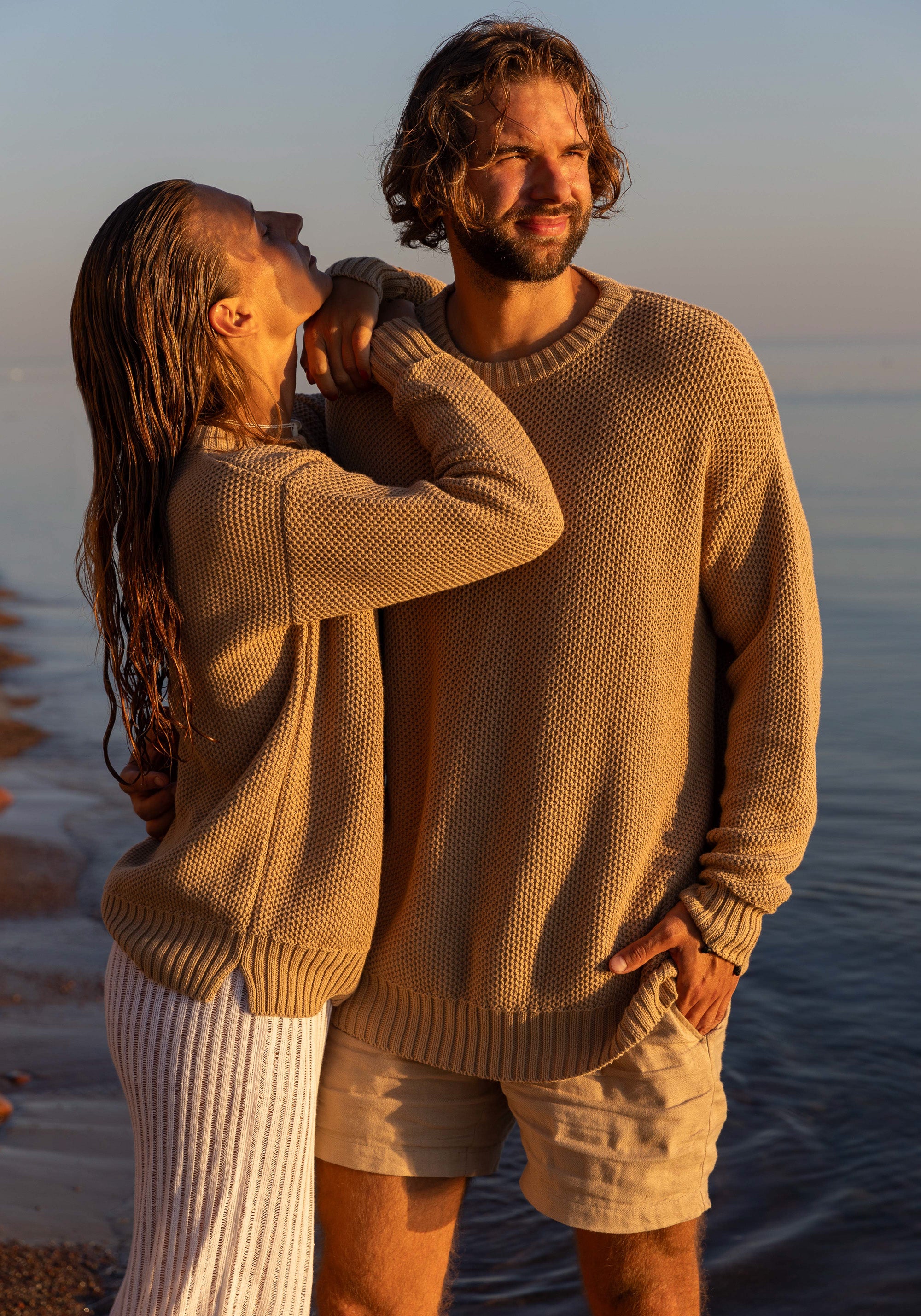 Honeycomb Unisex Jumper Sand