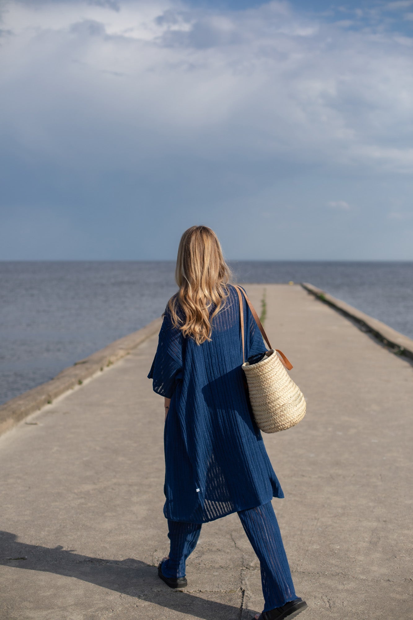 Sole 100% Linen Beach Dress Navy