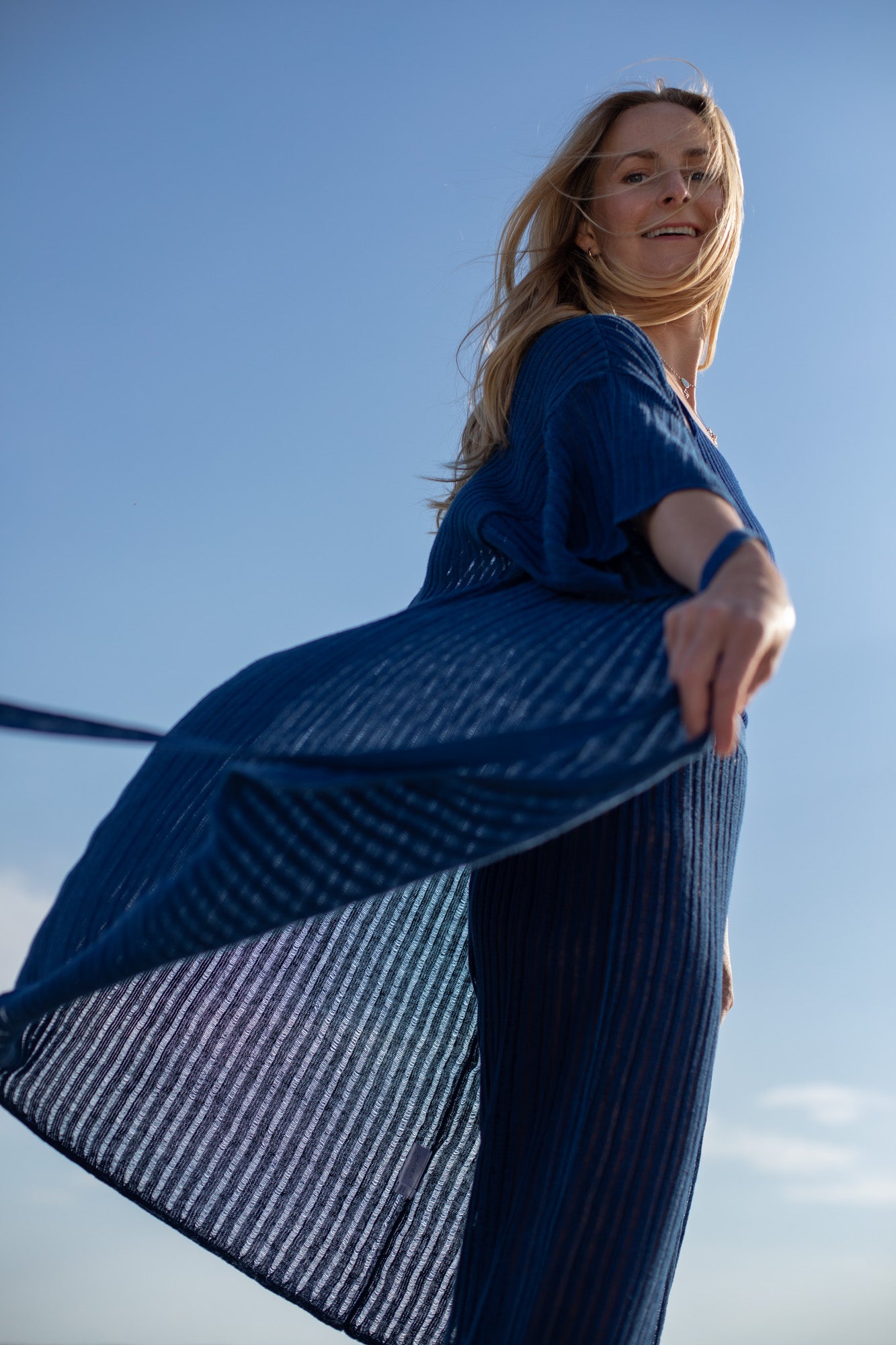 Sole 100% Linen Beach Dress Navy