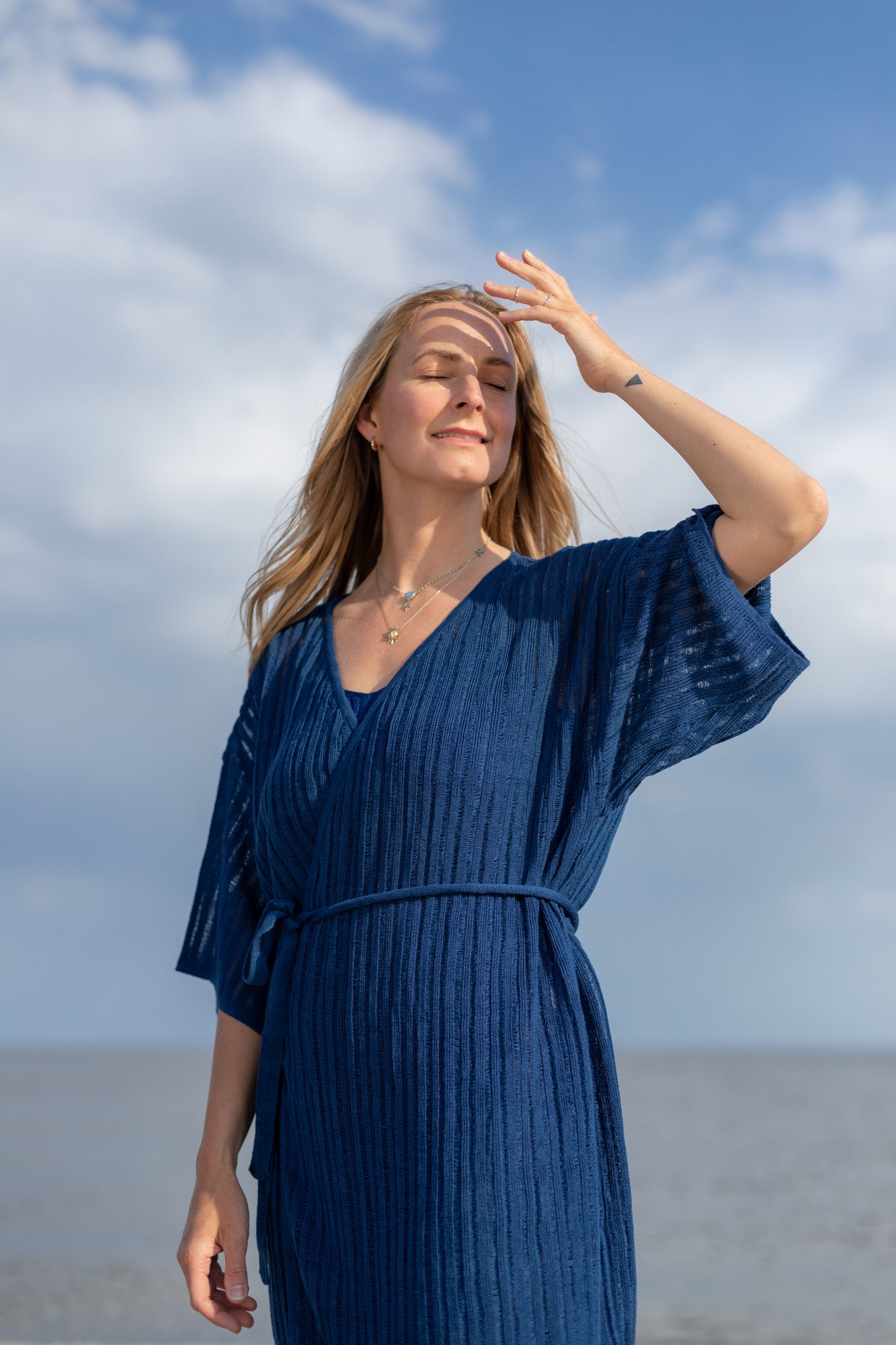 Sole 100% Linen Beach Dress Navy