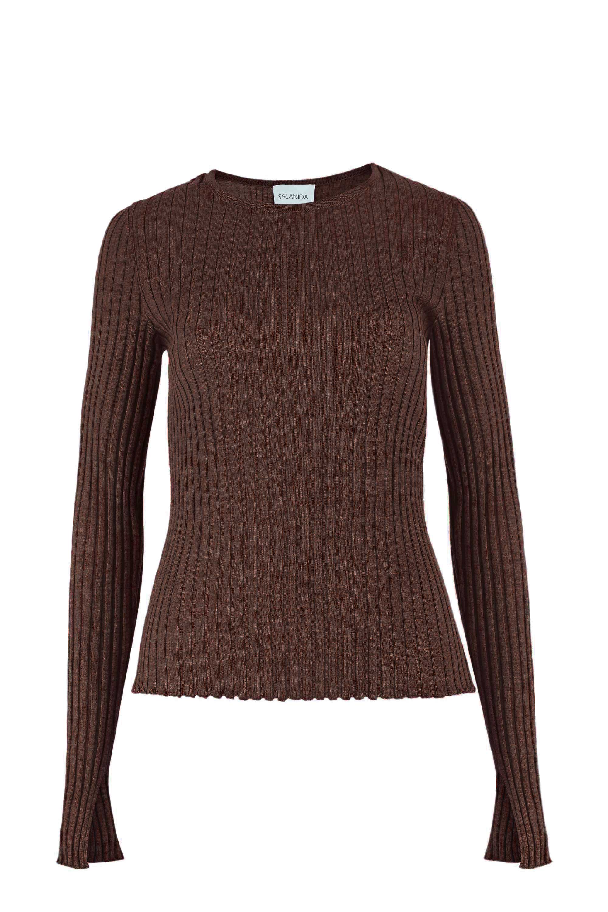 Merino Choco 100% Merino Wool Long-sleeve Top - Chocolate | BRERA – SALANIDA