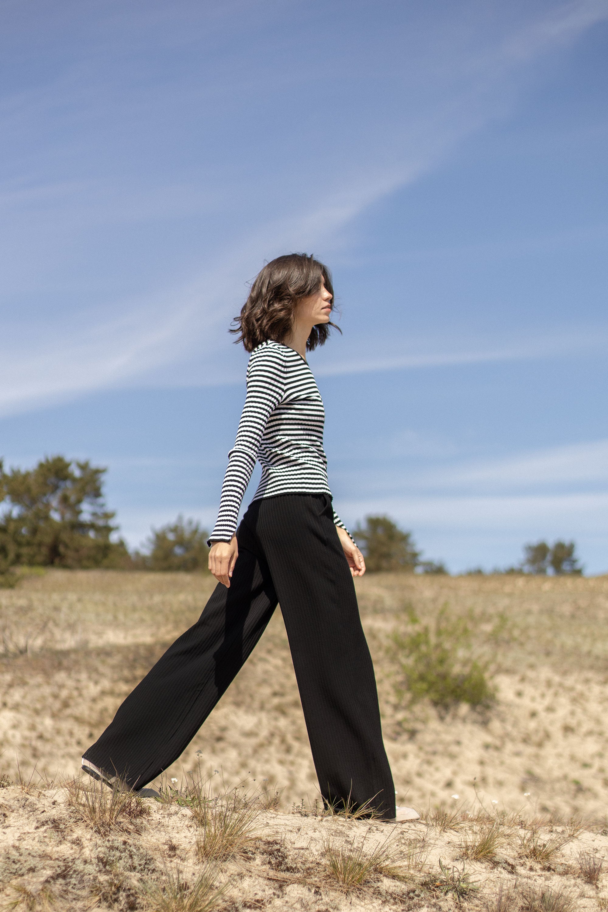 Vera Ribbed Pants Black