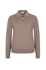 Galante 100% Meriino Polo Topp Taupe