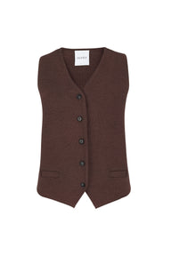 Galante Kootud 100% Meriino Vest Šokolaad