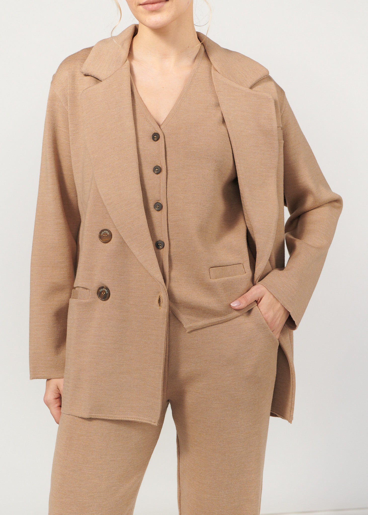 Ora, Forza & Galante 100% Merino Co-ord in Beige