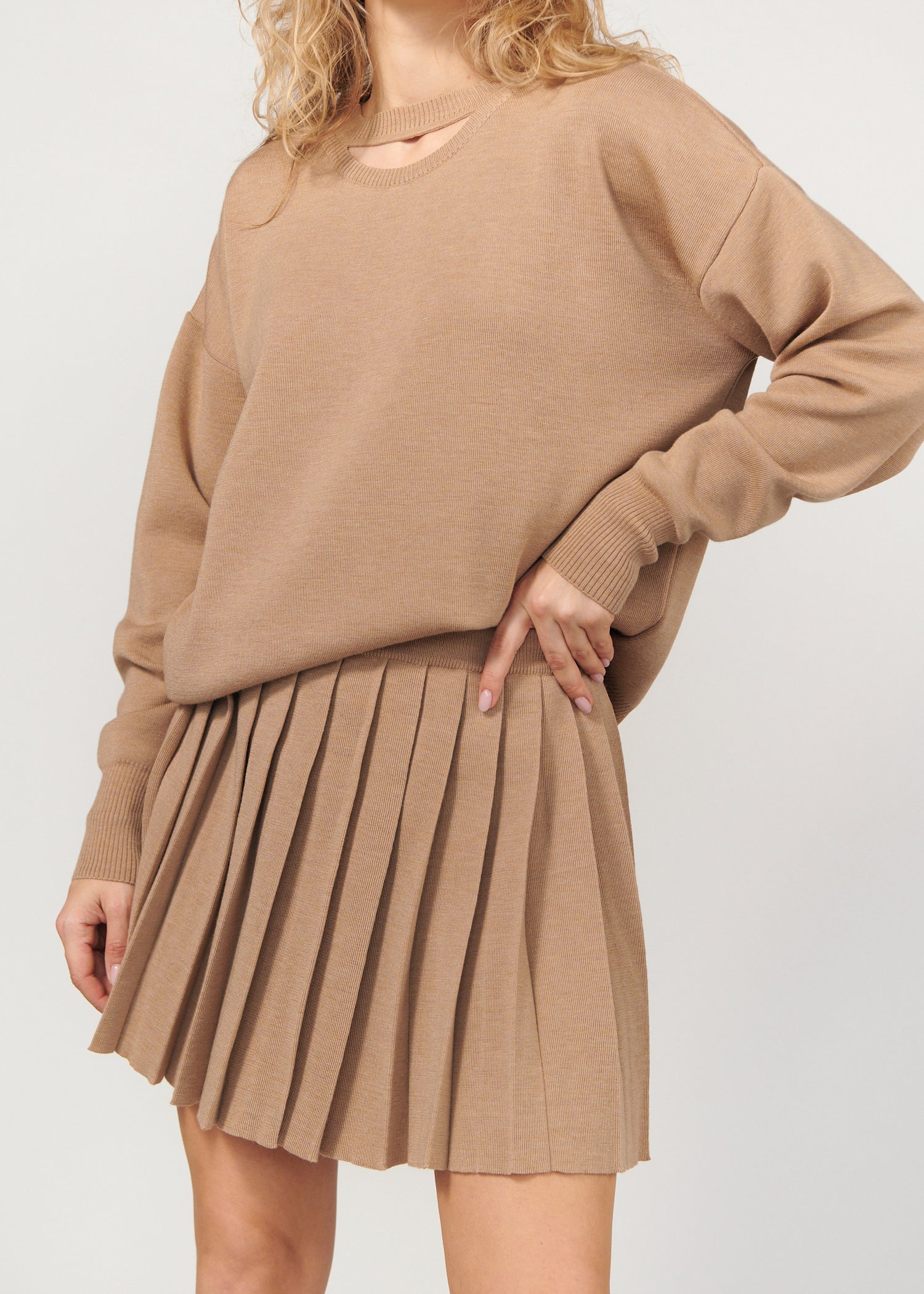 Piccolo & Rotondo 100% Merino Co-ord in Beige