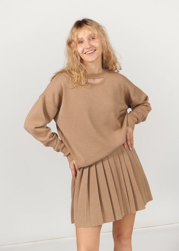 Piccolo & Rotondo 100% Merino Co-ord in Beige