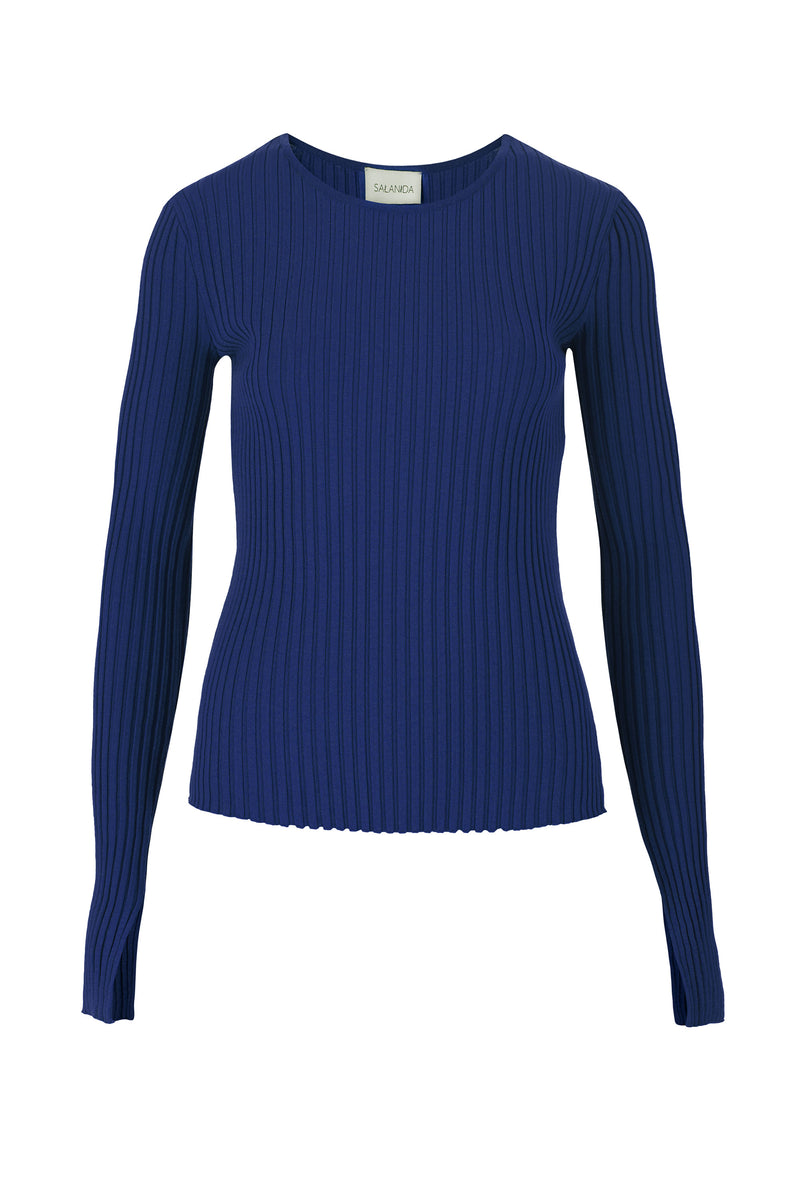 Brera Ribbed Long-Sleeve Top Navy