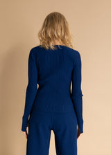 Brera Ribbed Long-Sleeve Top Navy